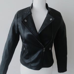 Coffeshop Girls Black Faux Leather Jacket
